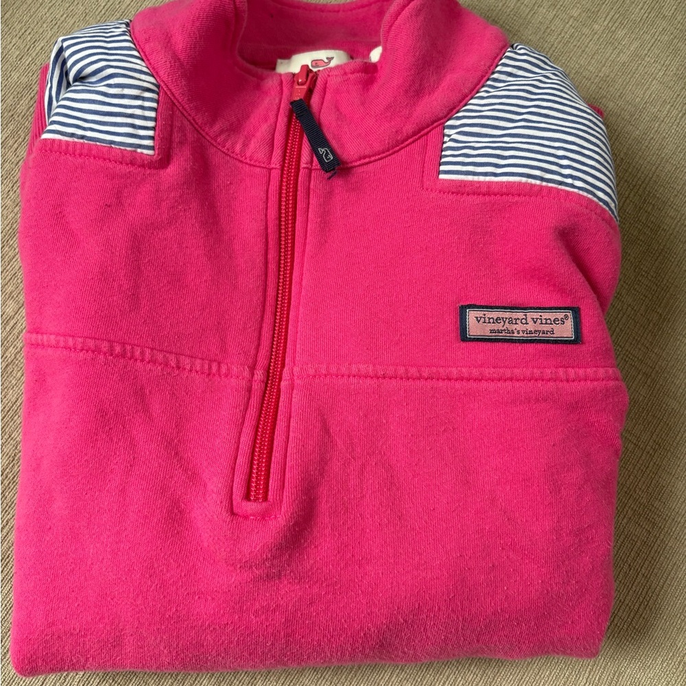 Vineyard Vines Pink Fleece Quarter-Zip Jacket